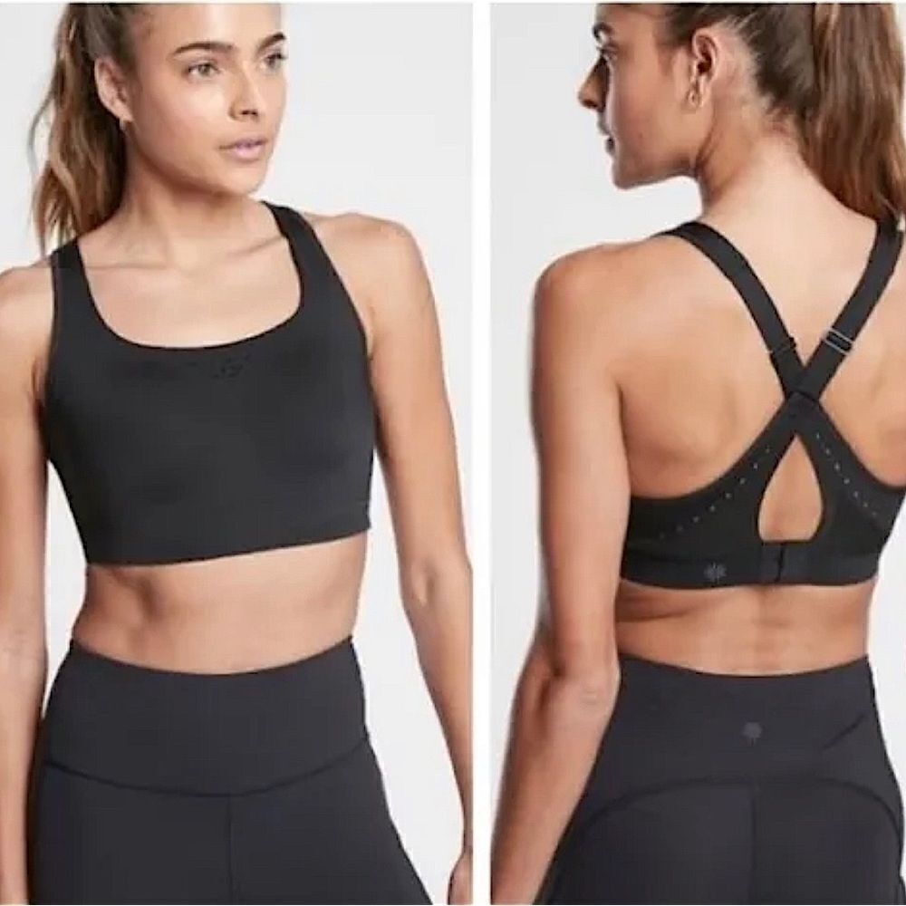 Athleta Phenomina high impact black plus size sports bra, 38D